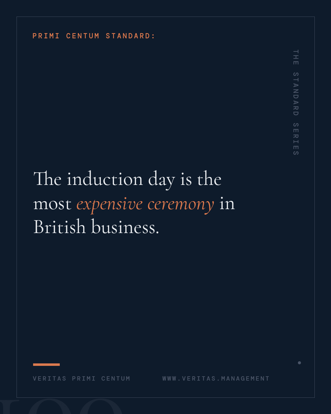 Primi Centum Standard Series card on the cost of induction days